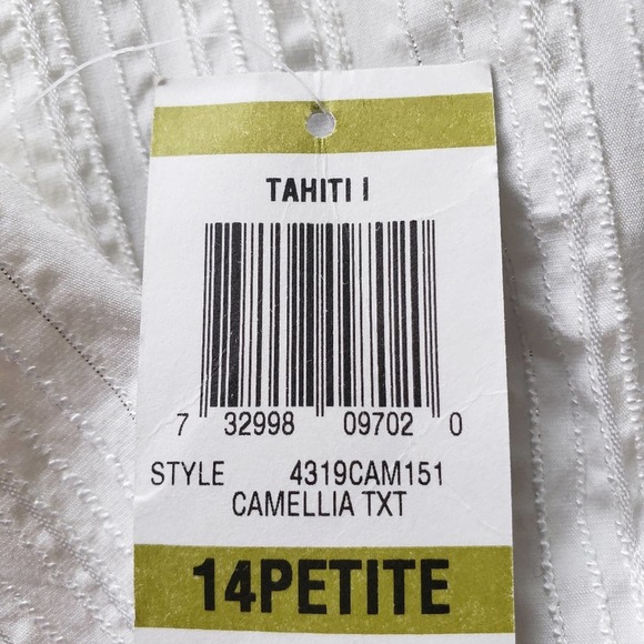 New Style & Co Ivory Silver Metallic Pleated A-Line Skirt Petite Plus 14P - Picture 11 of 12